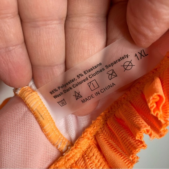 SHEIN textured bikini orange and black size 1XL - Picture 9 of 11